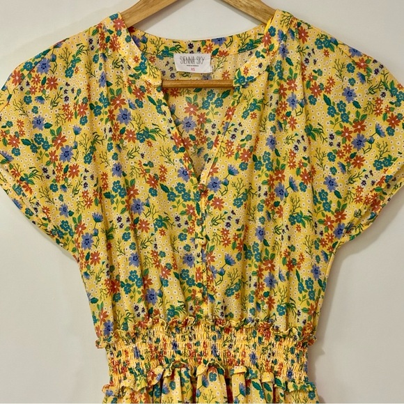 Sienna Sky| Yellow Floral Sundress Mini Sz XS - Picture 2 of 4